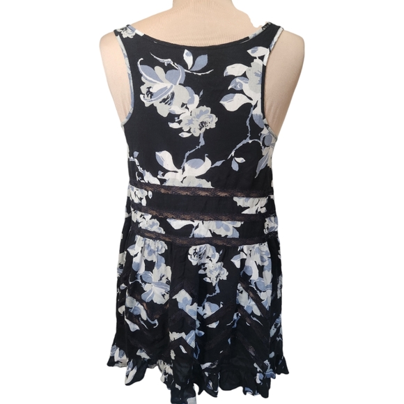 FREE PEOPLE "Voile and Lace" Floral Print Trapeze Dress - Size XS - Picture 9 of 14
